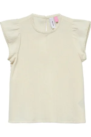 VERO MODA Vmpretty Ss Top Wvn Ga Girl Tops Blouses & Tunics Cream
