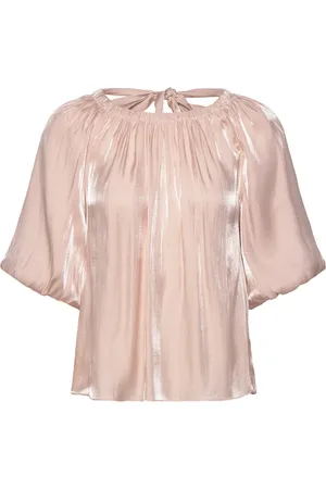 Dante 6 Simo Shimmer Back Detail Top Tops T-shirts & Tops Short-sleeved Pink