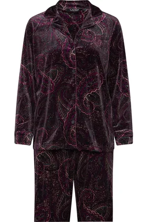 Ralph Lauren Lrl L/S Notch Collar Long Pant Pj Set Pyjama Purple