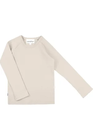 Gugguu Classic Rib Shirt Tops T-shirts Long-sleeved T-shirts Beige