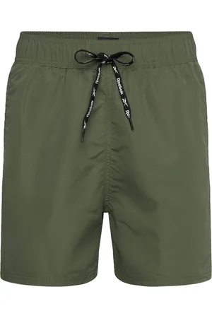 Reebok Mens Rbk Swim Shorts Clayton Sport Sport Clothing Sport Swimwear Sport Swim Shorts Khaki Green