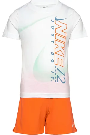 Nike Ws-Woven Short Set Sport Sets With Short-sleeved T-shirt Orange