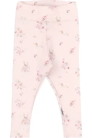 Gugguu Baby Print Rib Leggings Bottoms Leggings Pink