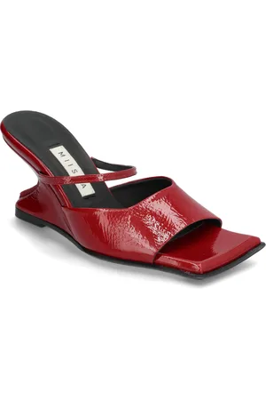 Miista Egle Dark Red Sandals Designers Heels Heeled Sandals Red