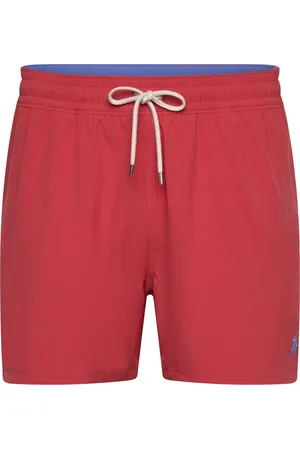 Ralph Lauren 4.5-Inch Traveler Slim Fit Swim Trunk Designers Shorts Red