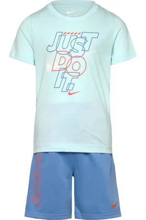 Nike Ks-Knit Short Set Sport Sets With Short-sleeved T-shirt Blue