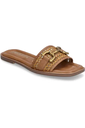 Tamaris Women Slides Shoes Sandals Flat Sandals Beige