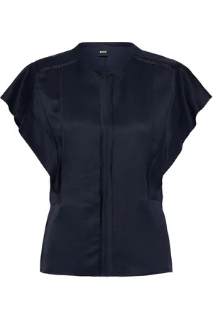 HUGO BOSS Beliniara Tops Blouses Short-sleeved Navy