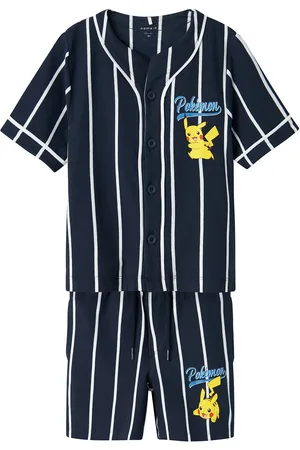 NAME IT Nkmmaska Pokemon Nreg Shortsset Sky Sets Sets With Short-sleeved T-shirt Navy