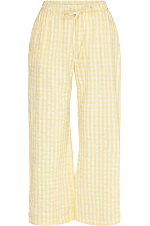 Lindex Trousers Pyjama Seersucker Pyjamahousut Olohousut Yellow