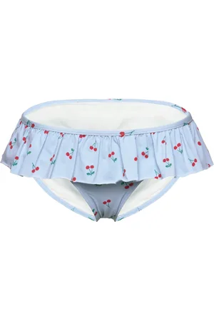 Lindex Bikini Brief Flounce Aop Bikinit Blue