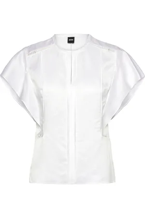 HUGO BOSS Beliniara Tops Blouses Short-sleeved White