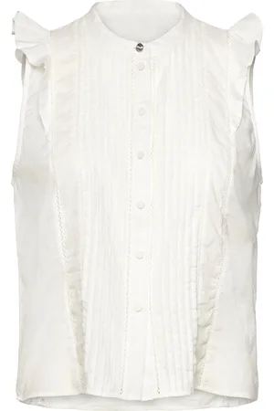 HUGO BOSS C_Bantiana Tops Blouses Sleeveless White
