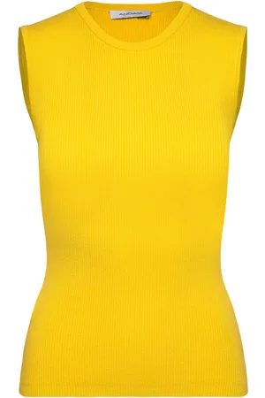 Andiata Griet R Vests Knitted Vests Yellow