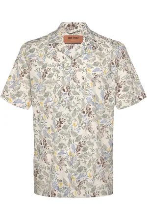 MOS MOSH Gallery Mmgjoel Leaf Ss Shirt Tops Shirts Short-sleeved Cream