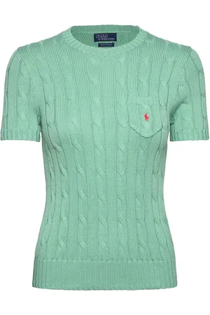 Ralph Lauren Cable-Knit Cotton Short-Sleeve Sweater Tops Knitwear Jumpers Green