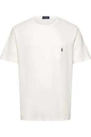 Ralph Lauren Standard Fit Cotton-Linen Pocket T-Shirt Tops T-shirts Short-sleeved White