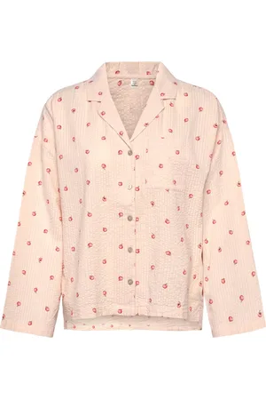Lindex Pyjama Shirt Seersucker Toppi Pink