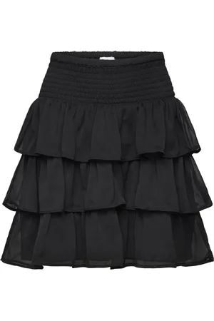 Lindex Skirt Flounces And Smock Chiff Dresses & Skirts Skirts Short Skirts Black