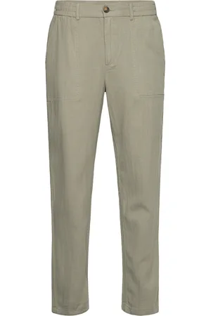 Gabba Zeta Lino Bottoms Trousers Linen Trousers Khaki Green