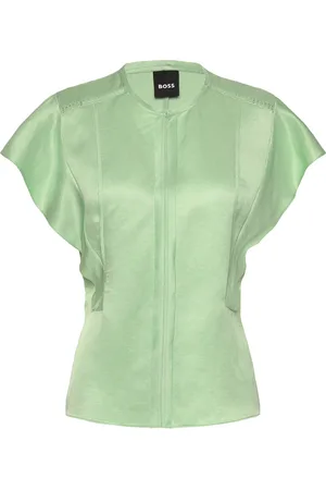 HUGO BOSS Beliniara Tops Blouses Short-sleeved Green