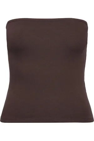 Gina Tricot Tube Top Tops T-shirts & Tops Sleeveless Brown