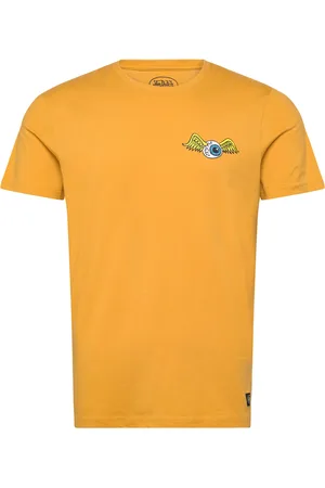 Von Dutch T-Shirt Eye H Y Cotton Tops T-shirts Short-sleeved Yellow