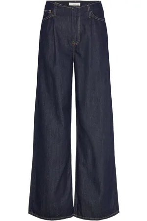 MANGO Wideleg Denim Trousers With Frayed Waist Bottoms Jeans Wide Black