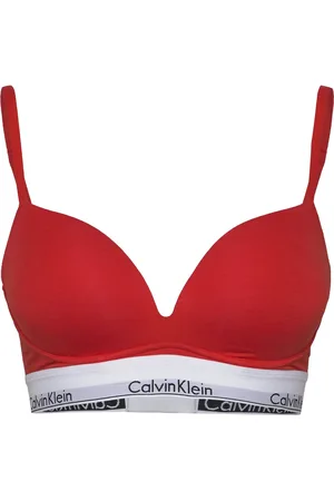 Calvin Klein Plunge Push Up Lingerie Bras & Tops Push Up Bras Red