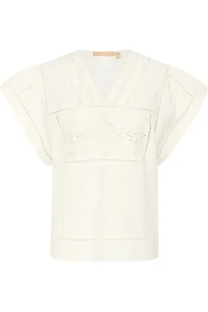 Culture Culeso Olena Blouse Tops Blouses Short-sleeved Cream