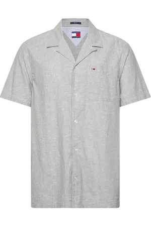 Tommy Hilfiger Tjm Linen Blend Camp Ss Ext Tops Shirts Linen Shirts White