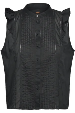 HUGO BOSS C_Bantiana Tops Blouses Sleeveless Black