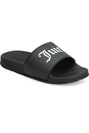 Juicy Couture Carmen Collegiate Pu Slider Shoes Summer Shoes Sandals Pool Sliders Black