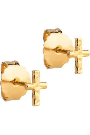 Enamel Protective Cross Studs Accessories Jewellery Earrings Studs Gold