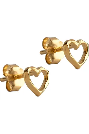Enamel Organic Heart Studs Accessories Jewellery Earrings Studs Gold