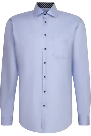 Seidensticker Cityhemden 1/1 Arm Tops Shirts Business Shirts Blue
