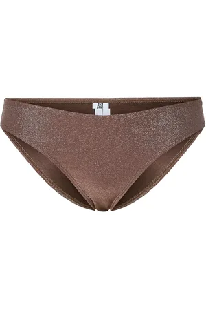 Pieces® Pclaomi Lurex Bikini Brief Bc Swimwear Bikinis Bikini Bottoms Bikini Briefs Brown