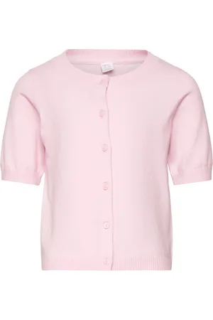 Lindex Cardigan Short Sleeve Basic Tops Knitwear Cardigans Pink