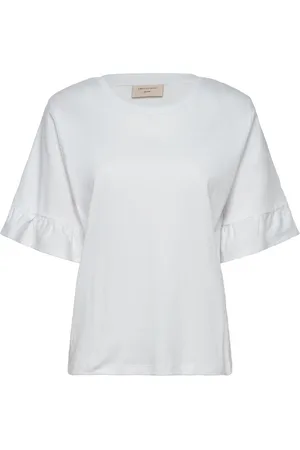 Freequent T-Shirt From Freequent In A Soft Material. The T-Shirt Has A Simple Silhouette W Tops T-shirts & Tops Short-sleeved White
