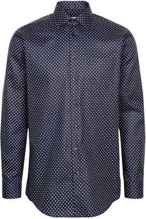 Seidensticker Cityhemden 1/1 Arm Tops Shirts Pattern Shirts Navy