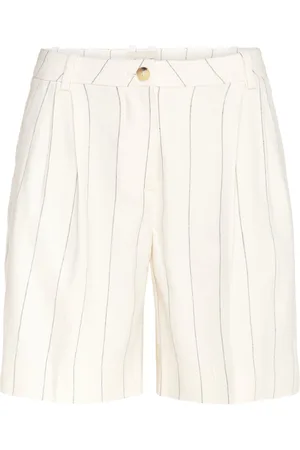 GANT Pinstripe Linen Shorts Bottoms Shorts Paper Bag Shorts White