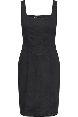 Calvin Klein Seaming Denim Dress Lyhyt Mekko Black