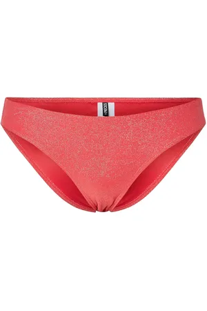 Pieces® Pclaomi Lurex Bikini Brief Bc Swimwear Bikinis Bikini Bottoms Bikini Briefs Red