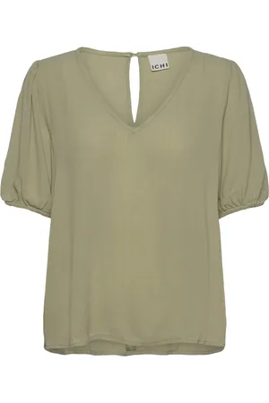 Ichi Ihmarrakech So Ss15 Tops Blouses Short-sleeved Green