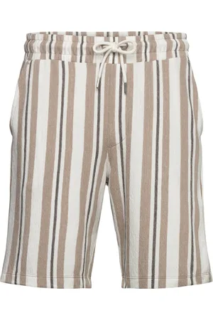 Lindbergh Striped Terry Shorts With Elastic W Bottoms Shorts Casual Beige