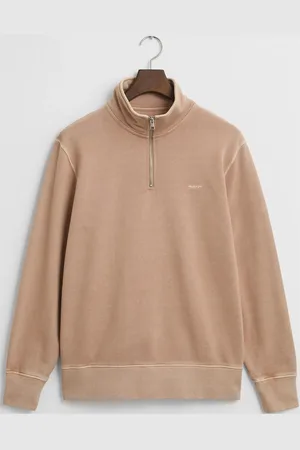 GANT Sunfaded Half Zip Sweat Tops Sweat-shirts & Hoodies Sweat-shirts Beige