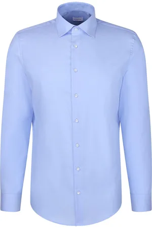Seidensticker Cityhemden 1/1 Arm Tops Shirts Business Shirts Blue