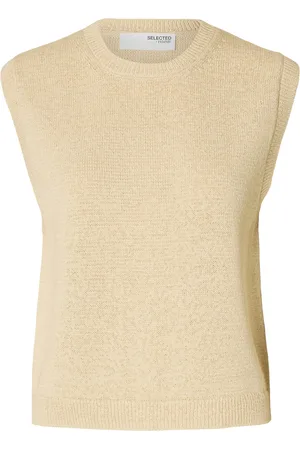 SELECTED Slfalma Sl Knit Vest Vests Knitted Vests Cream