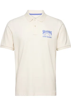 GANT Graphic Ss Polo Tops Polos Short-sleeved White