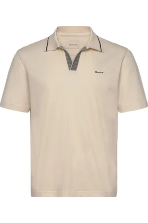 GANT Tipping Polo Tops Polos Short-sleeved Cream